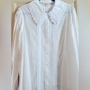 Boden Embroidered Collar Blouse